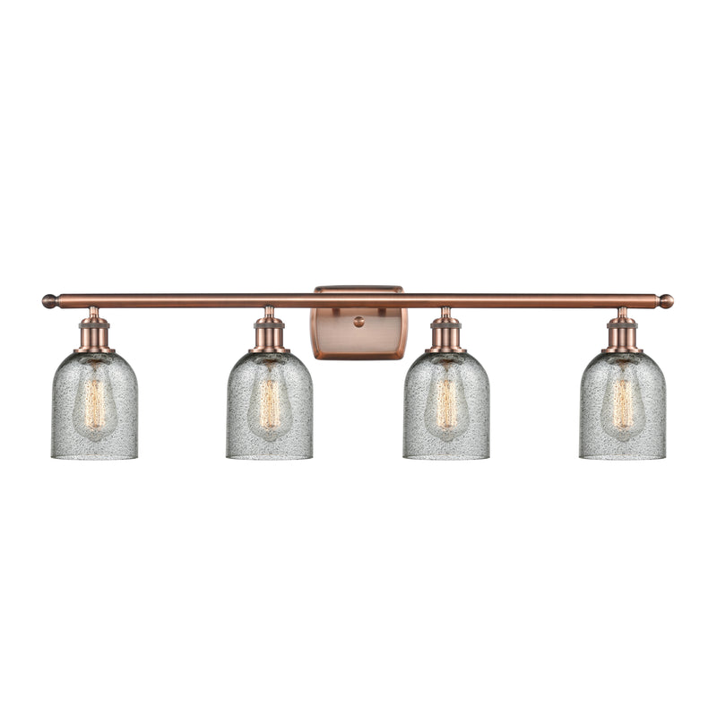 Caledonia Bath Vanity Light shown in the Antique Copper finish with a Charcoal shade