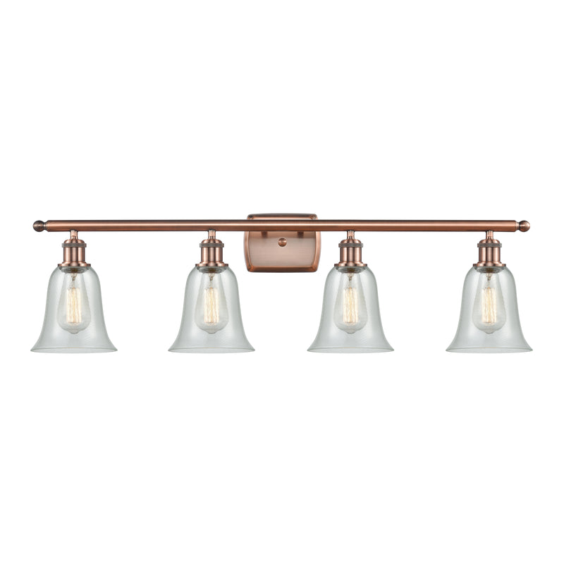 Hanover Bath Vanity Light shown in the Antique Copper finish with a Fishnet shade