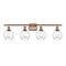 Waverly Bath Vanity Light shown in the Antique Copper finish with a Clear shade