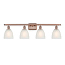 Castile Bath Vanity Light shown in the Antique Copper finish with a White shade