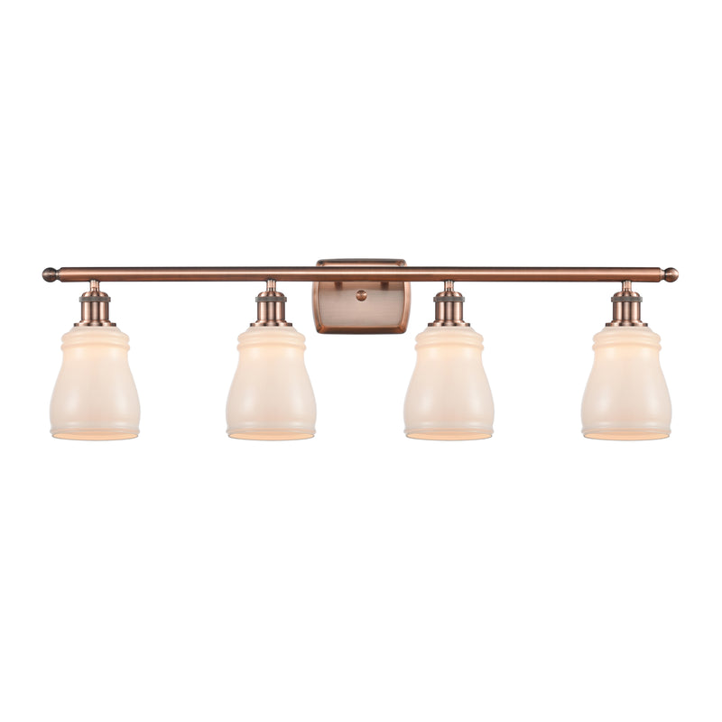 Ellery Bath Vanity Light shown in the Antique Copper finish with a White shade