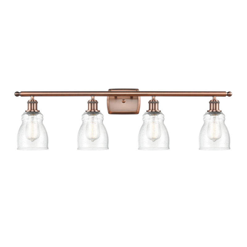 Ellery Bath Vanity Light shown in the Antique Copper finish with a Seedy shade