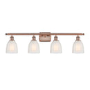 Brookfield Bath Vanity Light shown in the Antique Copper finish with a White shade