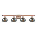 Fenton Bath Vanity Light shown in the Antique Copper finish with a Plated Smoke shade