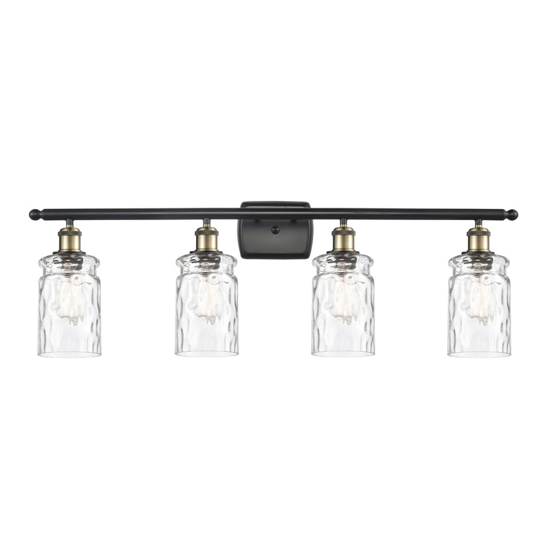 Candor Bath Vanity Light shown in the Black Antique Brass finish with a Clear Waterglass shade