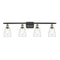 Ellery Bath Vanity Light shown in the Black Antique Brass finish with a Clear shade