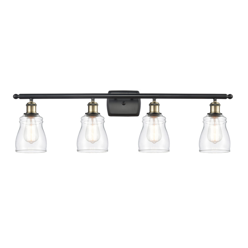 Ellery Bath Vanity Light shown in the Black Antique Brass finish with a Clear shade