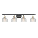 Dayton Bath Vanity Light shown in the Black Antique Brass finish with a Clear shade