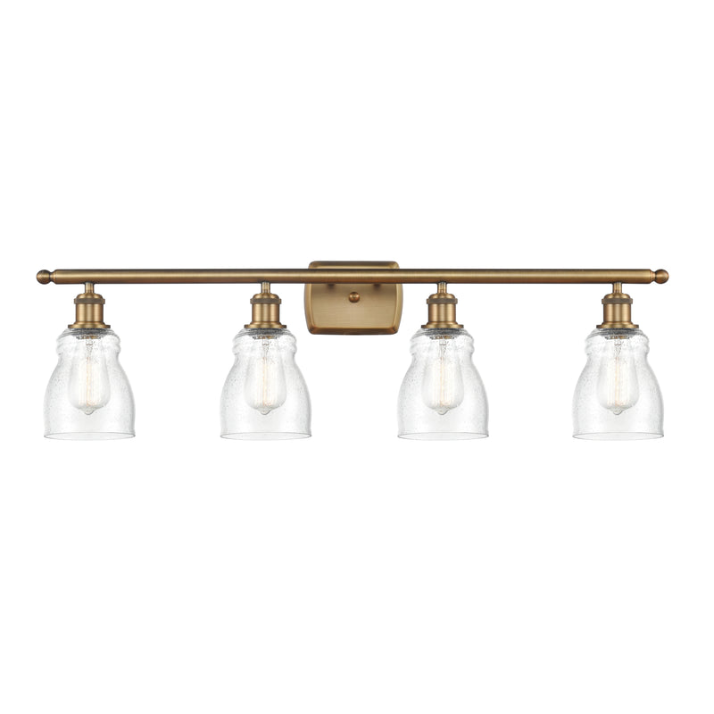 Ellery Bath Vanity Light shown in the Brushed Brass finish with a Seedy shade