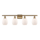 Eaton Bath Vanity Light shown in the Brushed Brass finish with a Matte White shade