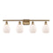 Eaton Bath Vanity Light shown in the Brushed Brass finish with a Matte White shade