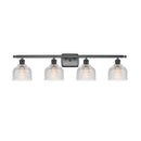 Dayton Bath Vanity Light shown in the Matte Black finish with a Clear shade