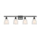 Brookfield Bath Vanity Light shown in the Matte Black finish with a White shade