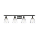 Brookfield Bath Vanity Light shown in the Matte Black finish with a Clear shade