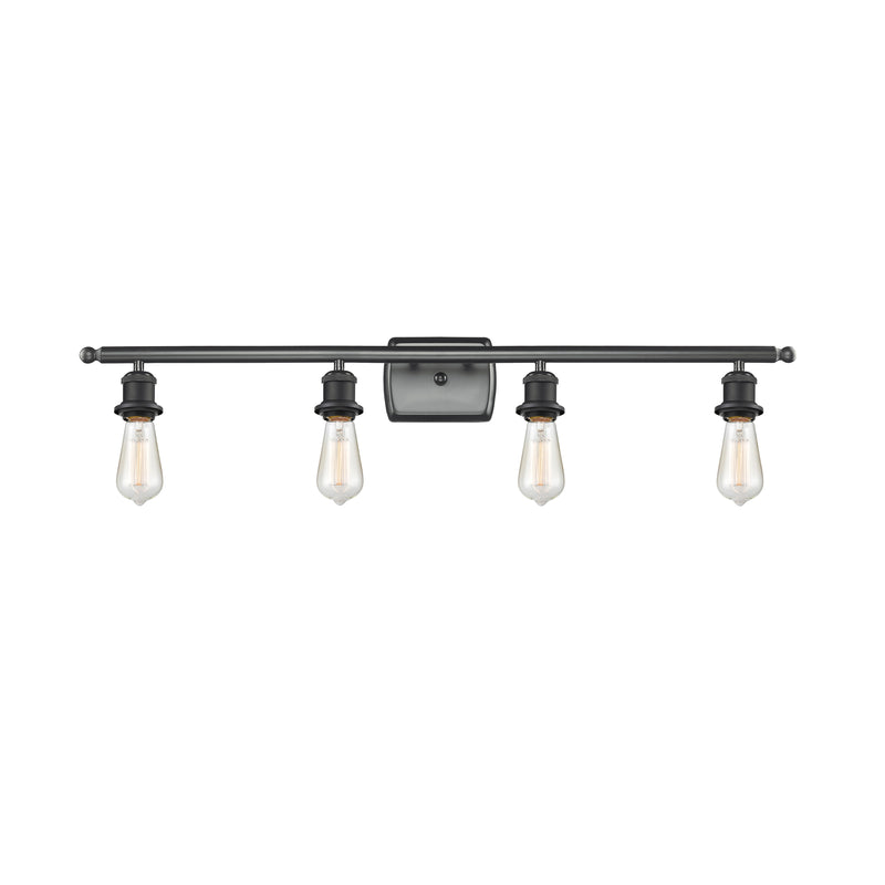 Bare Bulb Bath Vanity Light shown in the Matte Black finish