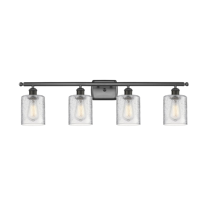 Cobbleskill Bath Vanity Light shown in the Oil Rubbed Bronze finish with a Clear shade