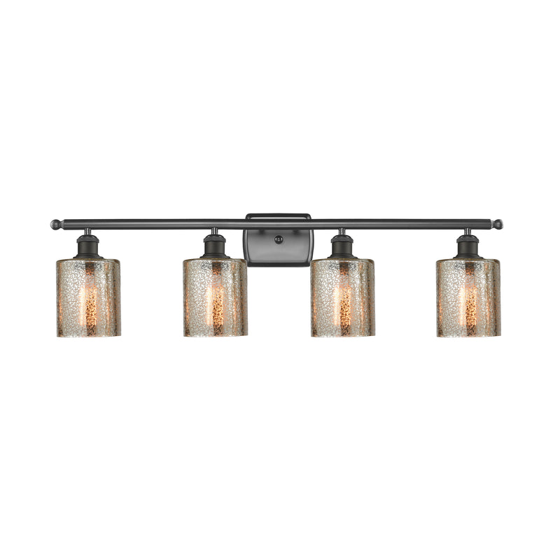 Cobbleskill Bath Vanity Light shown in the Oil Rubbed Bronze finish with a Mercury shade