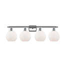 Athens Bath Vanity Light shown in the Polished Chrome finish with a Matte White shade