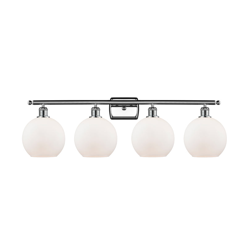 Athens Bath Vanity Light shown in the Polished Chrome finish with a Matte White shade