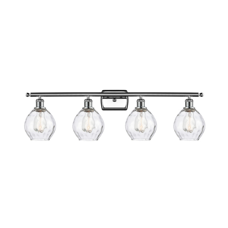 Waverly Bath Vanity Light shown in the Polished Chrome finish with a Clear shade