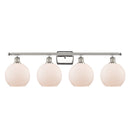 Athens Bath Vanity Light shown in the Polished Nickel finish with a Matte White shade