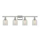 Caledonia Bath Vanity Light shown in the Polished Nickel finish with a Mouchette shade