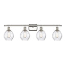 Waverly Bath Vanity Light shown in the Polished Nickel finish with a Clear shade