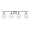 Waverly Bath Vanity Light shown in the Polished Nickel finish with a Clear shade