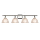 Arietta Bath Vanity Light shown in the Polished Nickel finish with a Clear shade