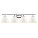 Adirondack Bath Vanity Light shown in the Polished Nickel finish with a Glossy White shade