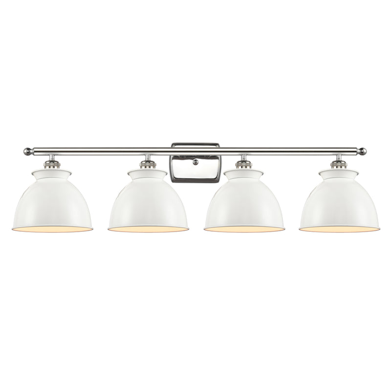 Adirondack Bath Vanity Light shown in the Polished Nickel finish with a Glossy White shade