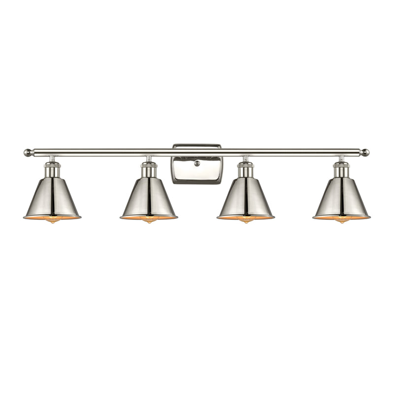 Smithfield Bath Vanity Light shown in the Polished Nickel finish with a Polished Nickel shade