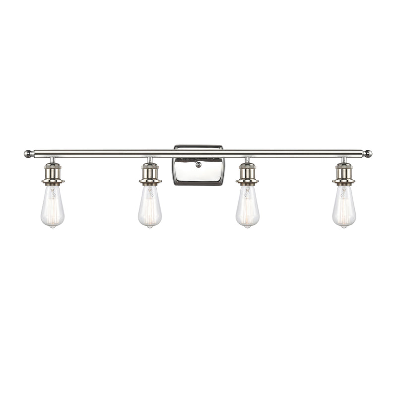 Bare Bulb Bath Vanity Light shown in the Polished Nickel finish