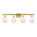 Belfast Bath Vanity Light shown in the Satin Gold finish with a Matte White shade