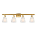 Brookfield Bath Vanity Light shown in the Satin Gold finish with a White shade