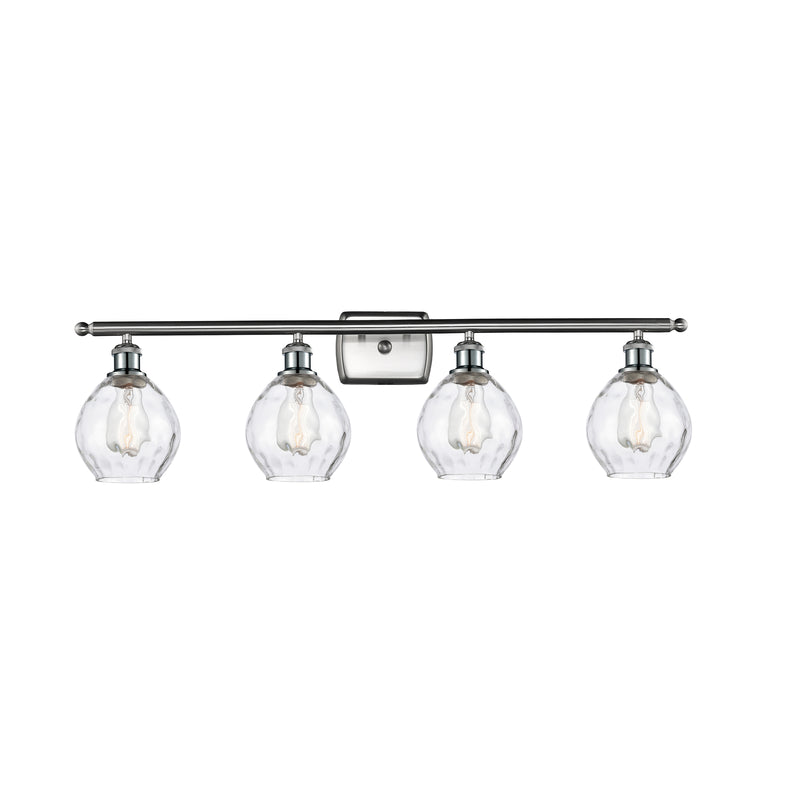 Waverly Bath Vanity Light shown in the Brushed Satin Nickel finish with a Clear shade