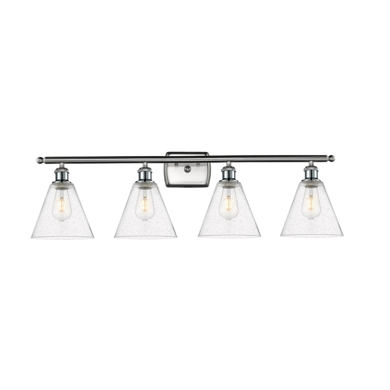 Ballston Cone Bath Vanity Light shown in the Brushed Satin Nickel finish with a Seedy shade