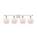 Athens Bath Vanity Light shown in the White and Polished Chrome finish with a Matte White shade