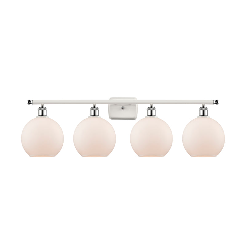 Athens Bath Vanity Light shown in the White and Polished Chrome finish with a Matte White shade