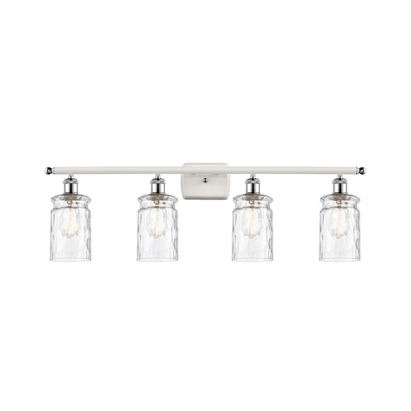 Candor Bath Vanity Light shown in the White and Polished Chrome finish with a Clear Waterglass shade