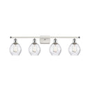 Waverly Bath Vanity Light shown in the White and Polished Chrome finish with a Clear shade