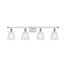 Brookfield Bath Vanity Light shown in the White and Polished Chrome finish with a White shade