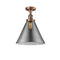 Cone Semi-Flush Mount shown in the Antique Copper finish with a Plated Smoke shade