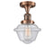 Oxford Semi-Flush Mount shown in the Antique Copper finish with a Seedy shade