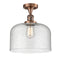 Bell Semi-Flush Mount shown in the Antique Copper finish with a Seedy shade