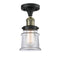 Canton Semi-Flush Mount shown in the Black Antique Brass finish with a Clear shade