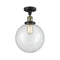 Beacon Semi-Flush Mount shown in the Black Antique Brass finish with a Clear shade