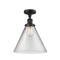 Cone Semi-Flush Mount shown in the Matte Black finish with a Clear shade