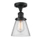 Cone Semi-Flush Mount shown in the Matte Black finish with a Clear shade