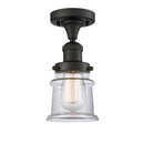 Canton Semi-Flush Mount shown in the Oil Rubbed Bronze finish with a Clear shade